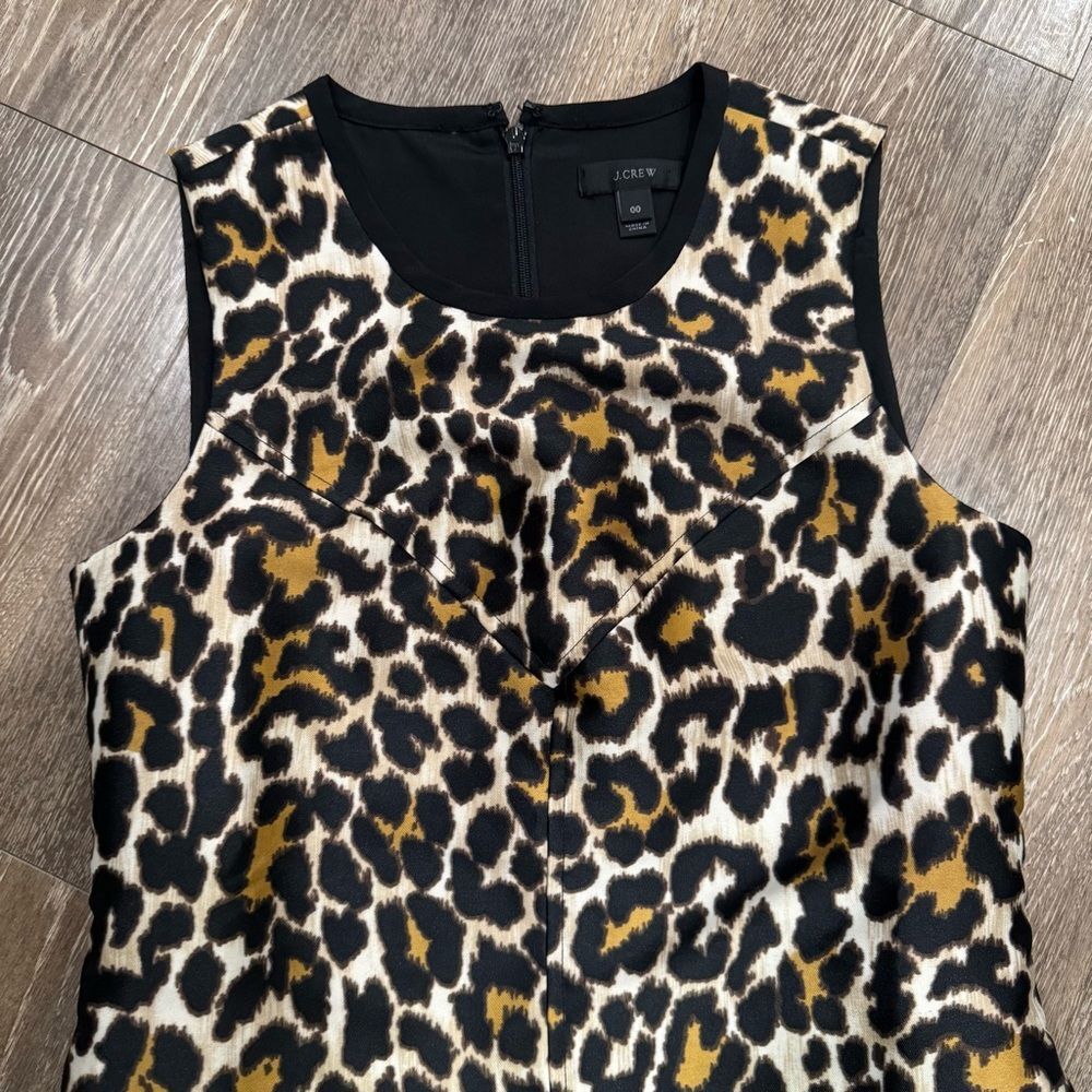 J. Crew A line Animal Print shift Dress - Picture 3 of 10